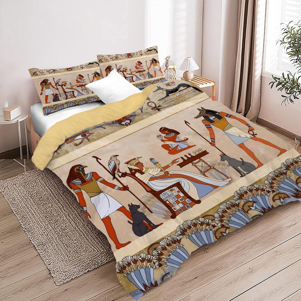 Mysterious Ancient Egyptian Pharaoh Pattern Print Quilt cover Retro exotic style Bedding Cover Luxury Home Textiles Duvet Cover