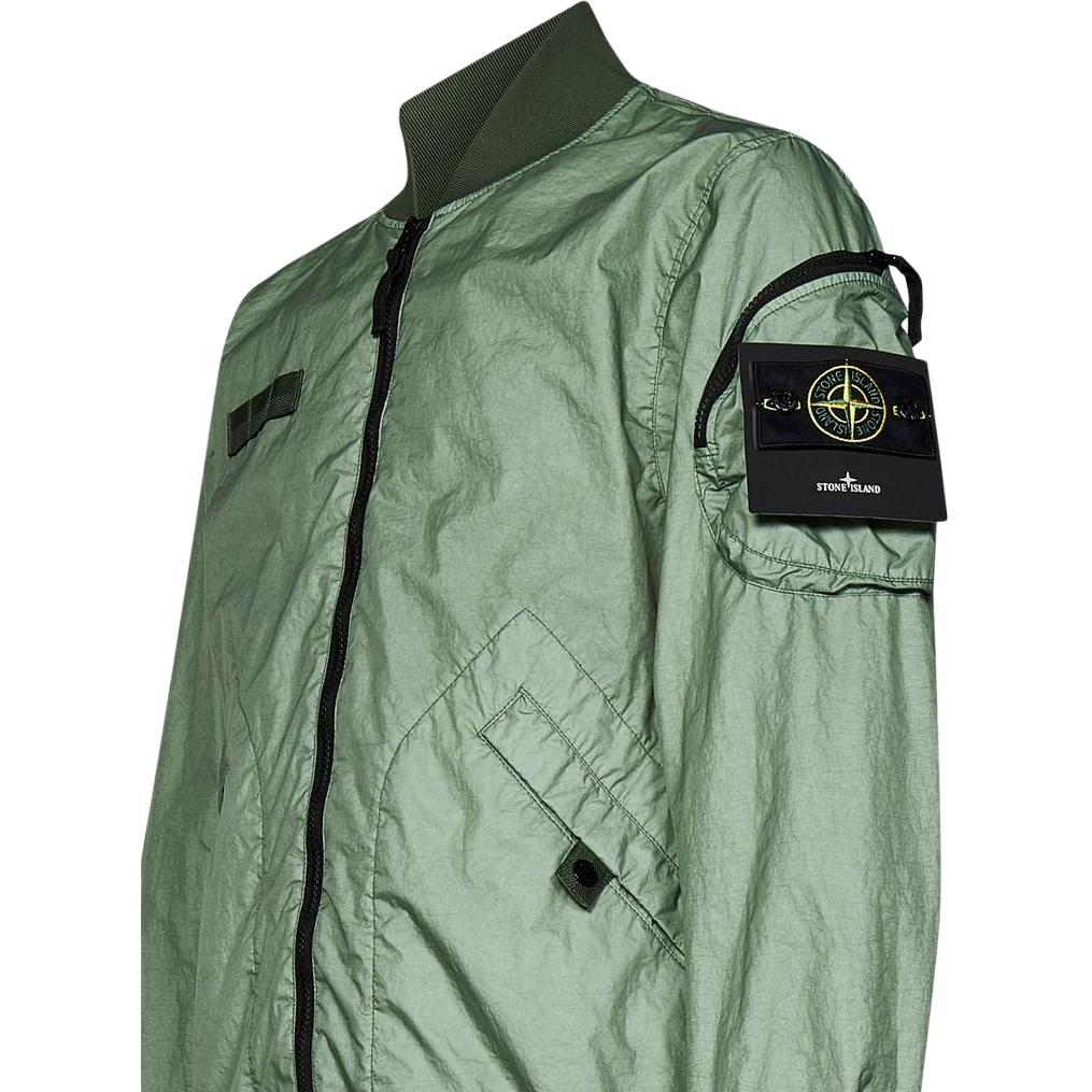 STONE ISLAND Solid Color Baseball Collar Long Sleeve Zipper Pilot Jacket Men Jackets Green K1S1541000-04S0A21-V0055