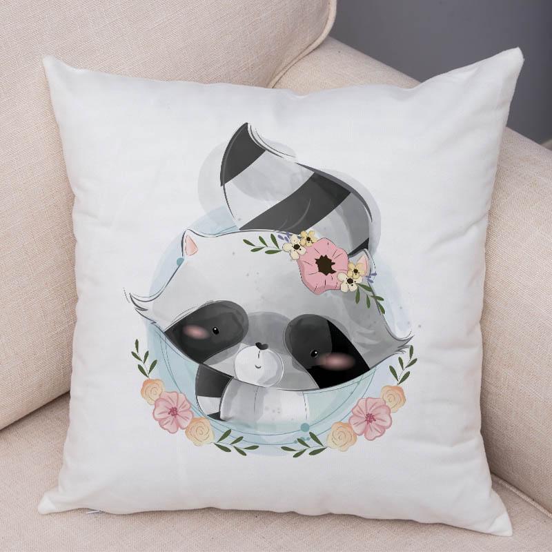 Super Soft Plush Cute Cartoon Giraffe Eleghant Lion Pillow Case Nordic Kids Room Decor Lovely Animal Cushion Cover For Sofa Home
