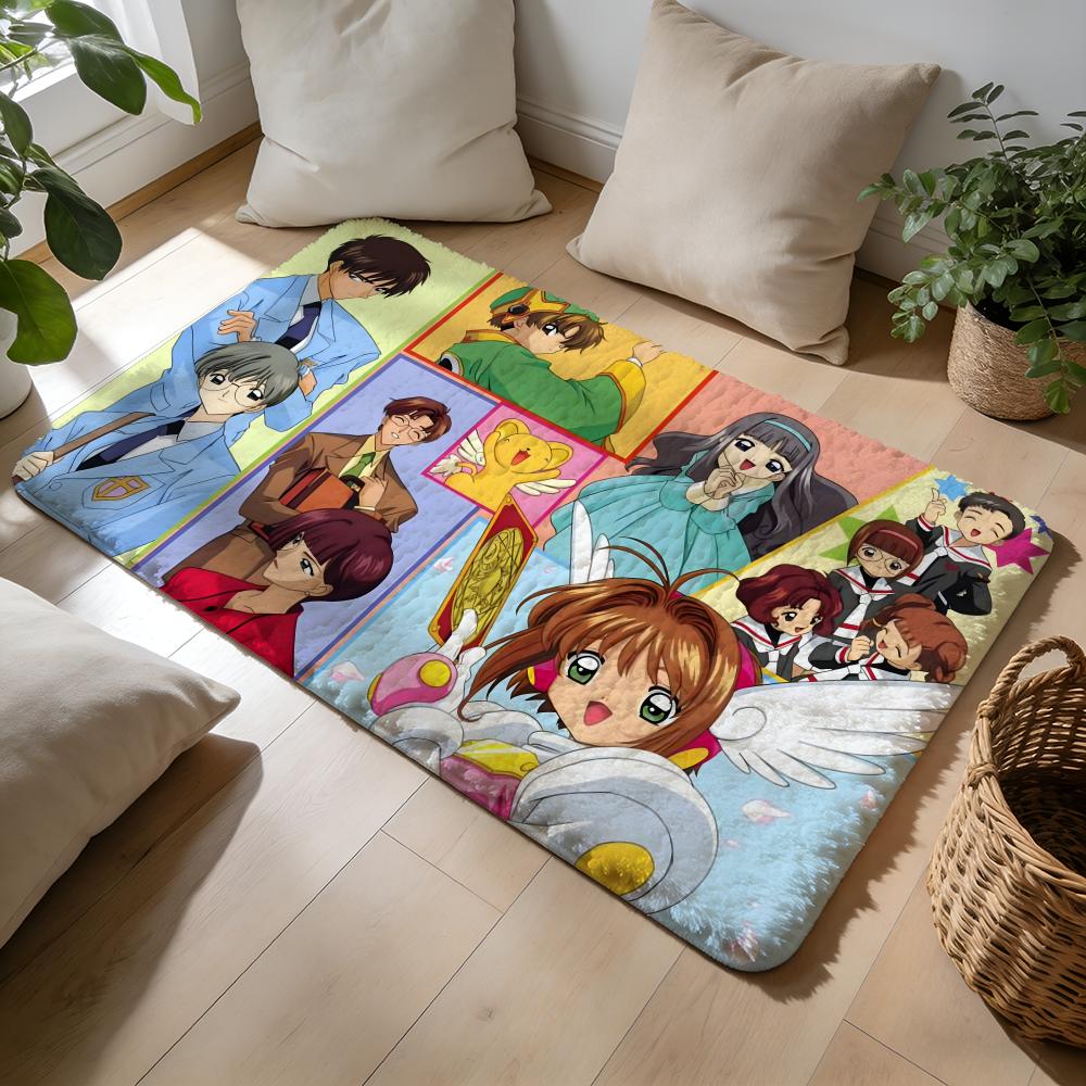CCardcaptor SSakura Cartoon Floor Mat Soft Flannel Absorbent Mat Non-Slip Rug Home Bedroom Bathroom