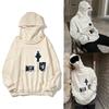 Hong Kong Style Sweater Masked Printed Hooded Splicing Design Sense Autumn and Winter Long-sleeved Hooded Jacket Loose Fried Street Trend
