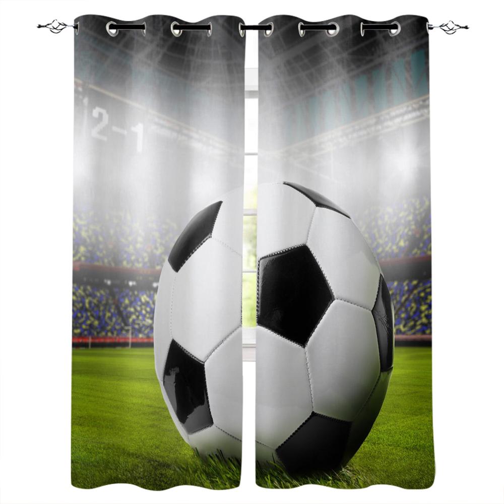 Fotbalové závěsy Míče Fotbalový design Ložnice Kuchyně Obývací pokoj Dekorační předměty Okenní závěsy do obývacího pokoje