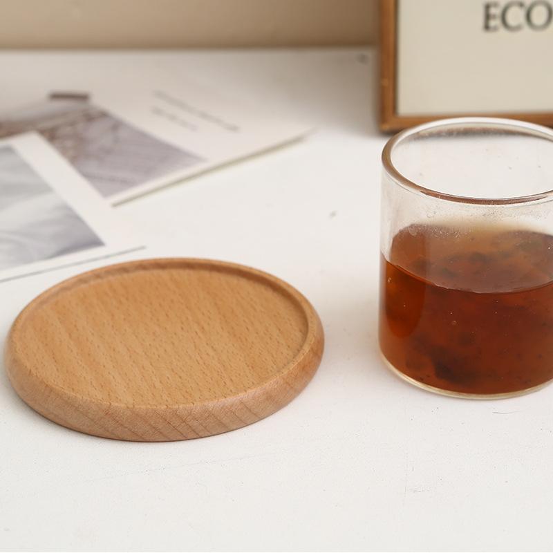 9Cm Durable Blank Wood Coasters Stand Mug Tea Coffee Cup Pad Heat Resistant Drink Mat Home Tableware Round Wood Mat Decor