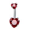 Heart Shape Belly Button Rings Crystal Silver Body Jewelry Navel Piercing  for Party Decoration