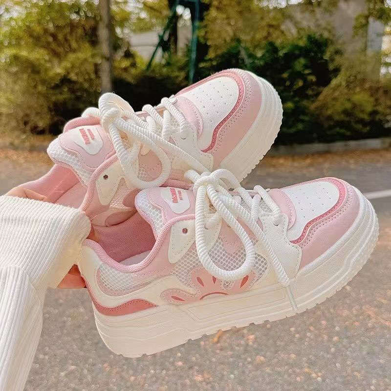 Women's summer breathable mesh mesh shoes, new versatile shoes with skirts, platform sports board shoes