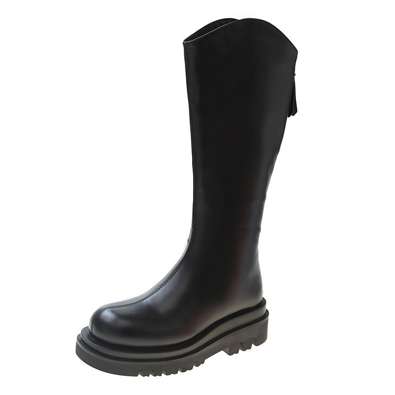 Boots Boots Women's Autumn and Winter Fleece Thick-soled Wide Big Tube Wide Fat mmV Mouth Tall Knight Boots