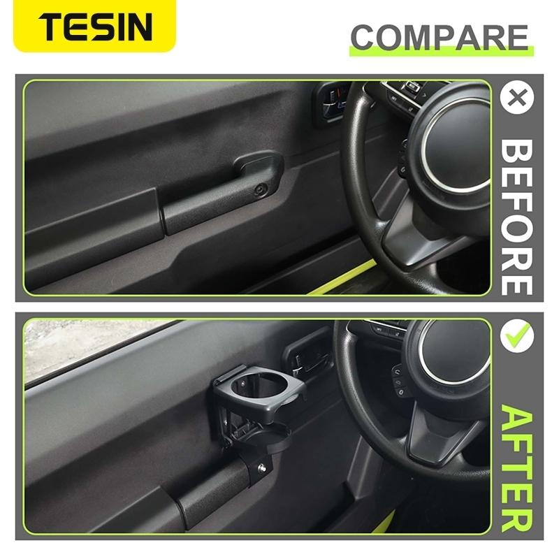 TESIN Car Side Door Water Cup Holder Drinkes Bracket For Suzuki Jimny JB74 2019 2020 2021 2022 2023 2024+ Interior Accessories