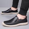 New Men Leather Casual Shoes Comfortable Flat Leisure Shoes Man Slip-on Loafers