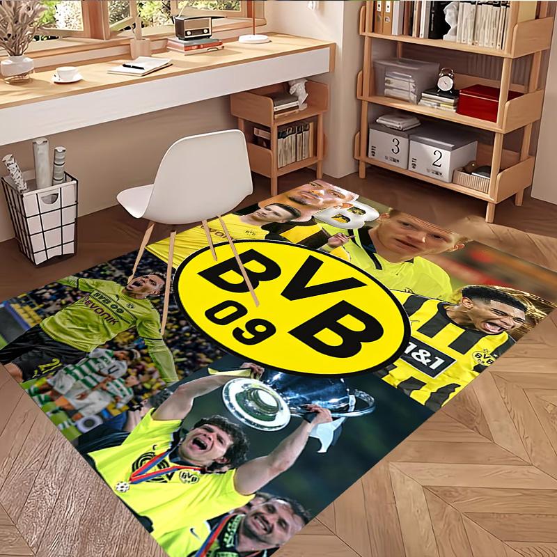 Borussia Dortmund Print Rug, Washable Floor Carpet, For Entryway Dorm Laundry Room Office Study, Home Decor Birthday Christmas Gift
