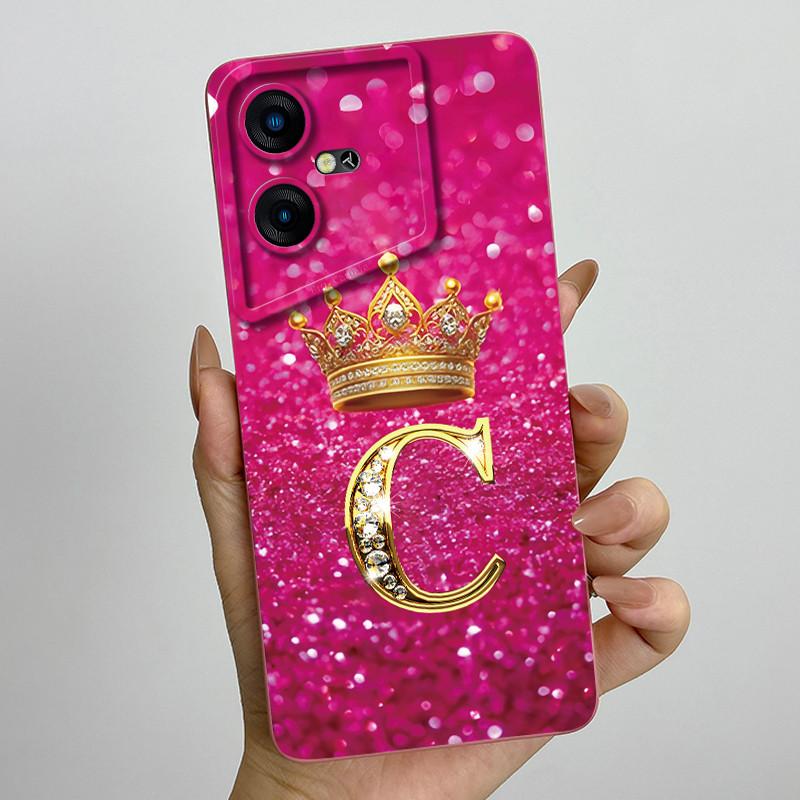For Tecno Pova Neo 3 Case LH6n Crown Letter Bumper Silicone Soft Phone Cases For Tecno Pova Neo3 Camera Protection Back Cover