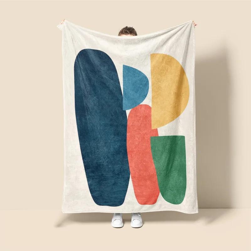 Skandinavischer Ins-Stil Morandi-Decke abstraktes geometrisches Design antistatisch Staub Netroots mit der gleichen Sofabezug-Decke