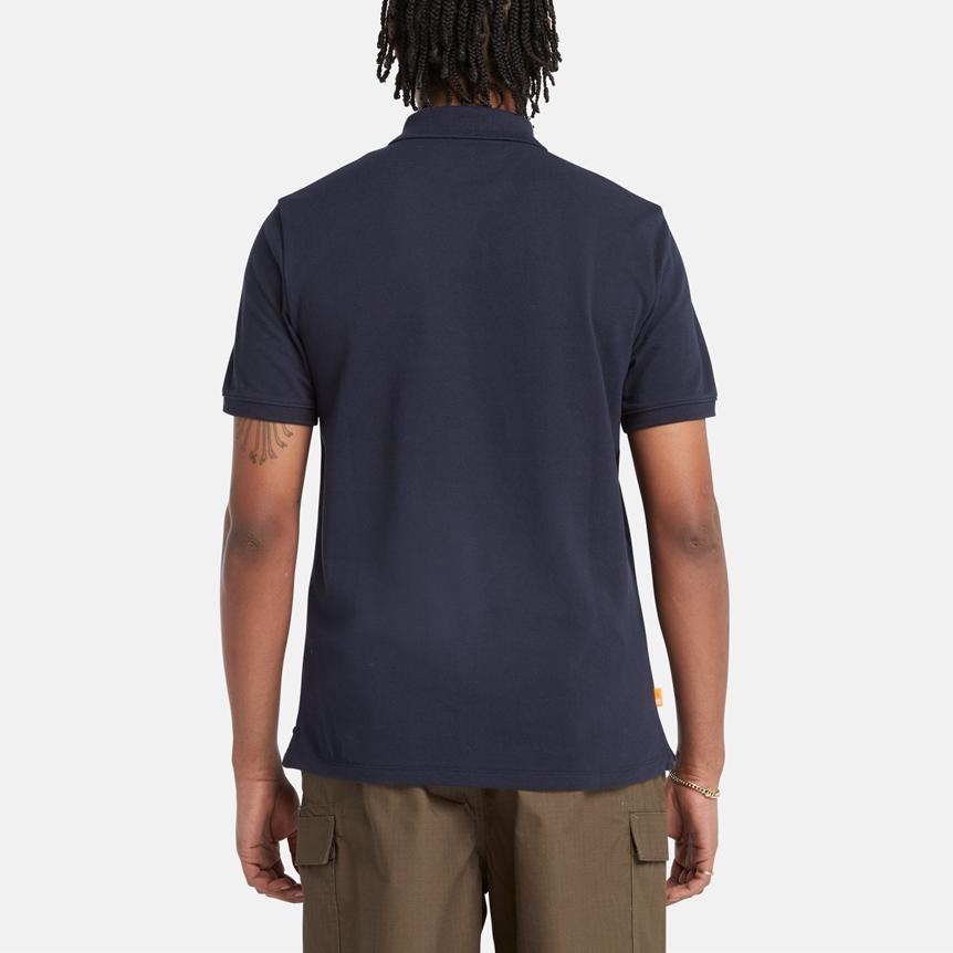 Timberland Casual Fashion Simple Short Sleeve Polo Shirt Men Tops Dark-Blue A5QWZ-EA4
