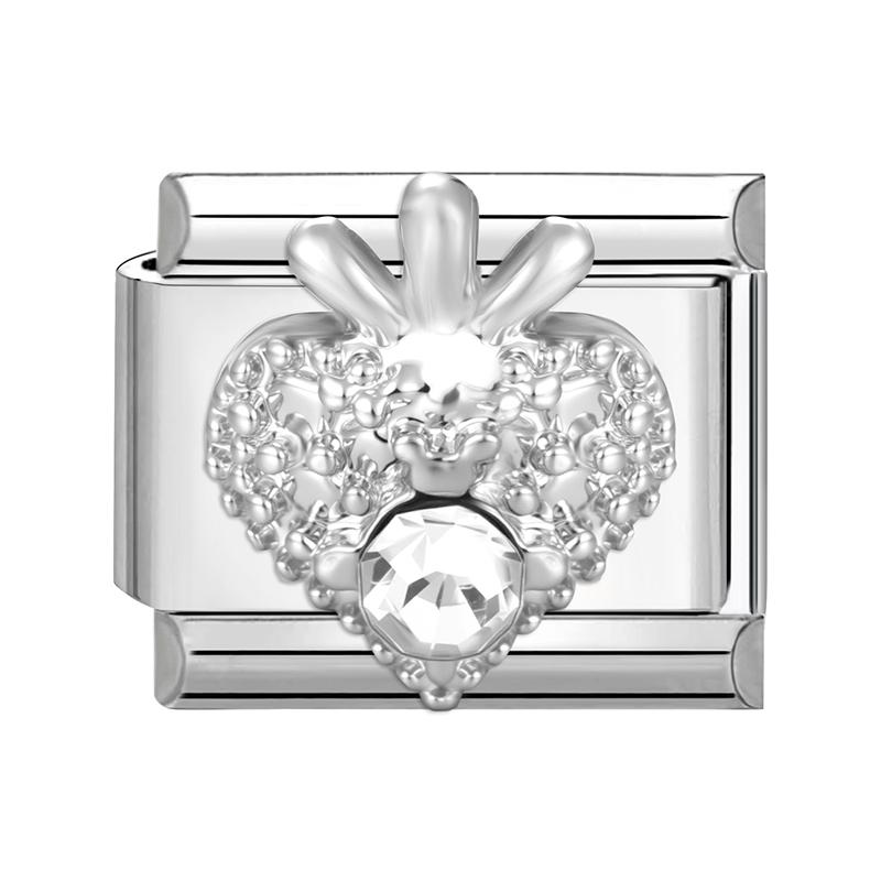 New Zircon Starfish Heart Shell Crown Rose Flowers Italian Charm Links Fit 9mm Stainless Steel Bracelet Women DIY Making Gifts