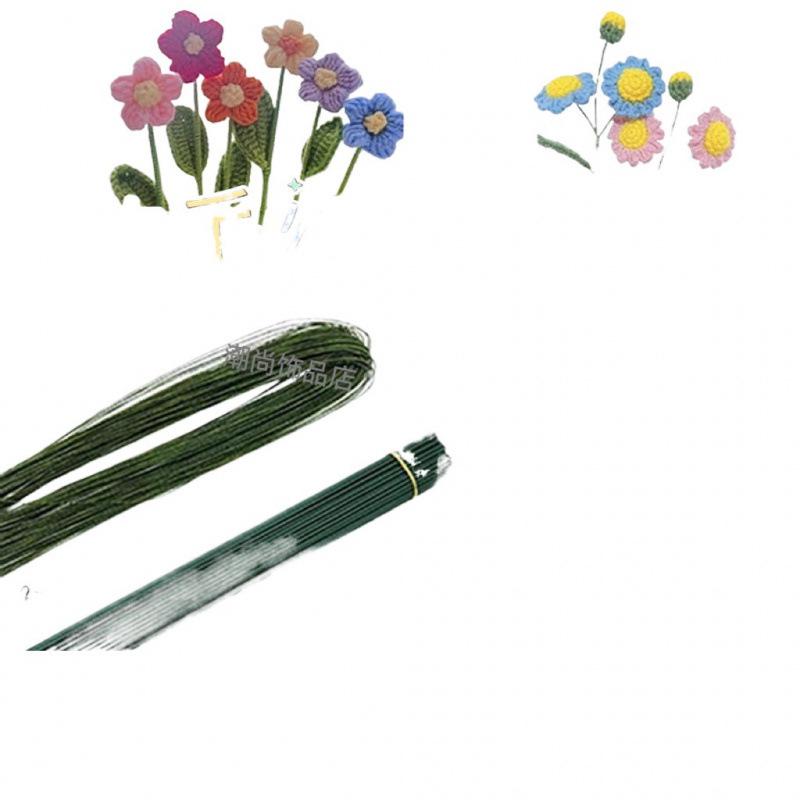 Green Iron Wire for Flower Stems and Crafts: Fine Leaf Vein Rods for DIY Paper Flowers and Stockings.