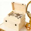 DIY Unfinished Wood Storage Box Large Unfinished Wooden Box with Hinged Lid and Front Clasp for Arts Gifts Jewelry