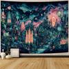 Fantasy Night City Tapestry Wall Hanging - Magical Glow Suitable for Bedroom & Dorm Decor, Horizontal Wall Art with Magical Night City Design, Lightwe