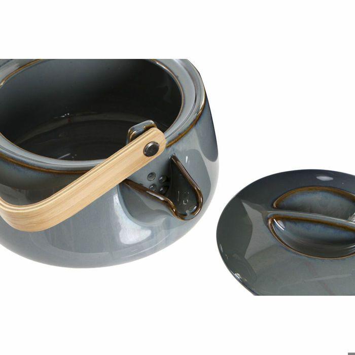 Teapot - DKD Home Decor - Porcelain - Grey - 1 L - Not Dishwasher Safe