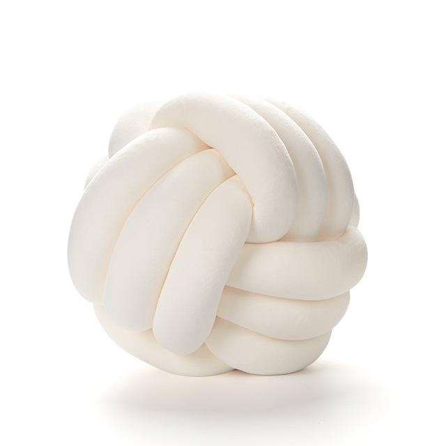 

Pure Cotton Diy Hand -Woven Knot Ball Pillow Car Cushion Sofa Work Seat Cushion Plush Plush-touch Padded Pillow Home Decoration Pillow Diameter 22CM білий