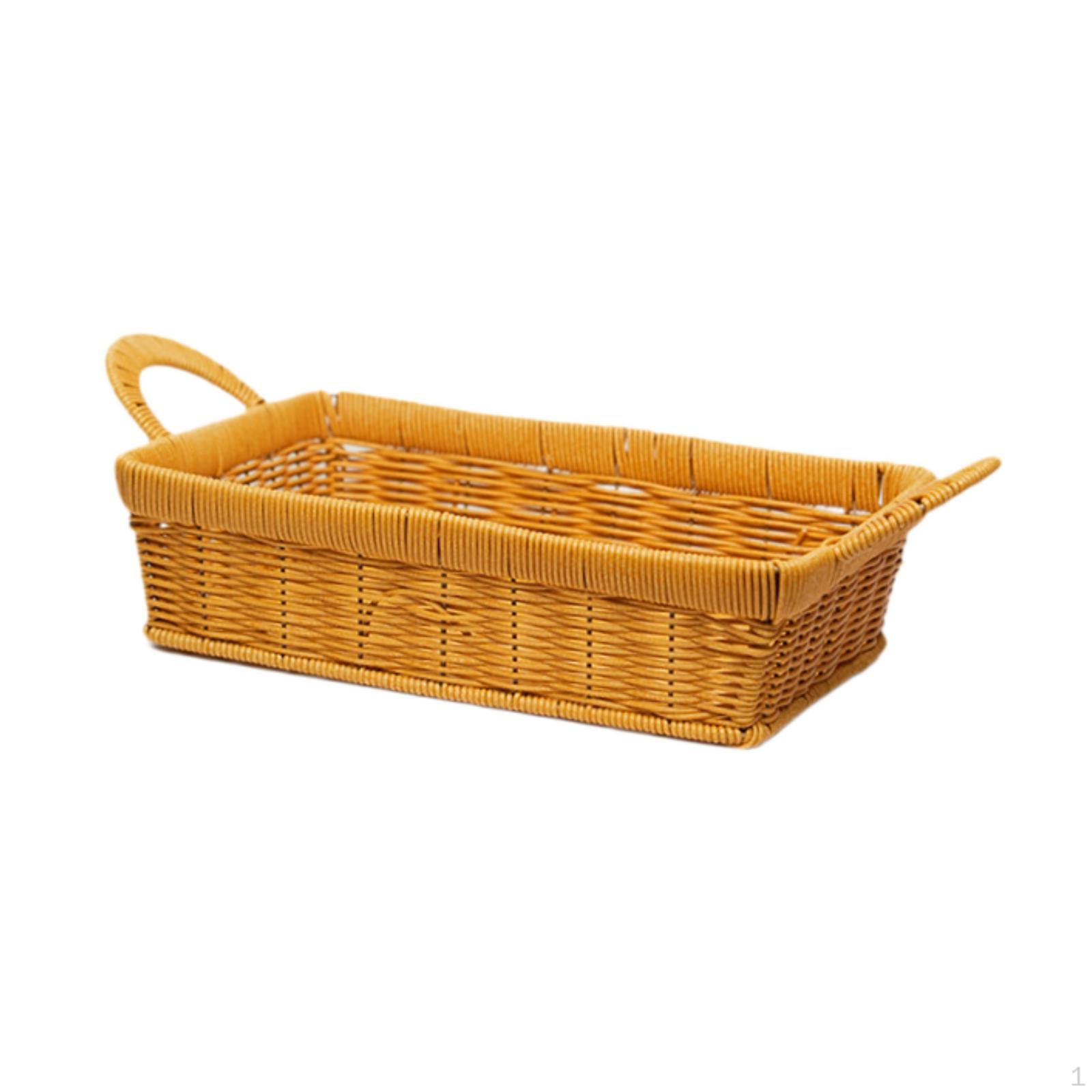 

Display Basket,Handwoven Storage Basket with Handle,Table Organizer, Desktop Decorative Container XS жовтий