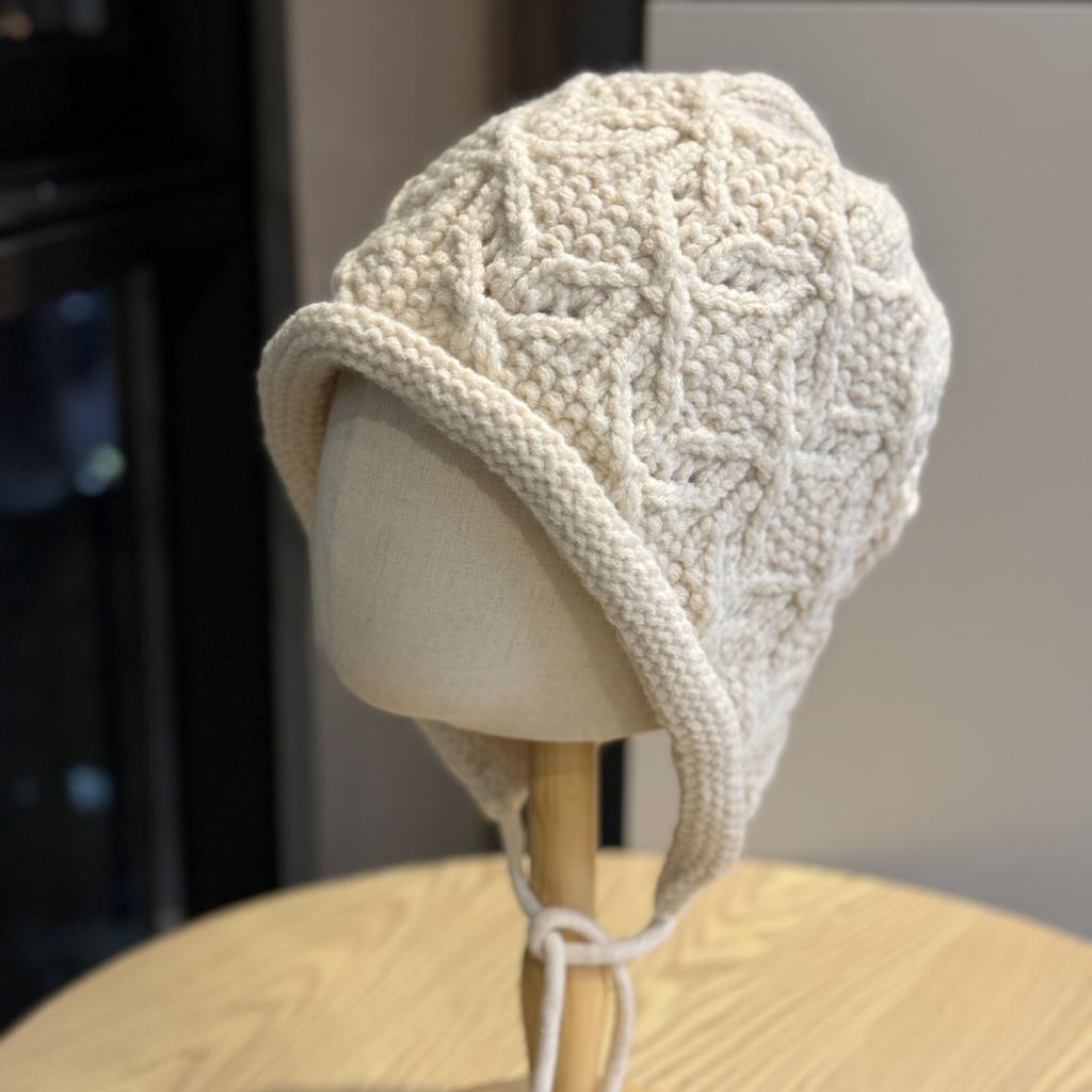 Slit Ear Protection Woolen Hat Twist Knitted Hat Women's Autumn and Winter Hat Fashionable and Versatile Trendy Confinement Hat