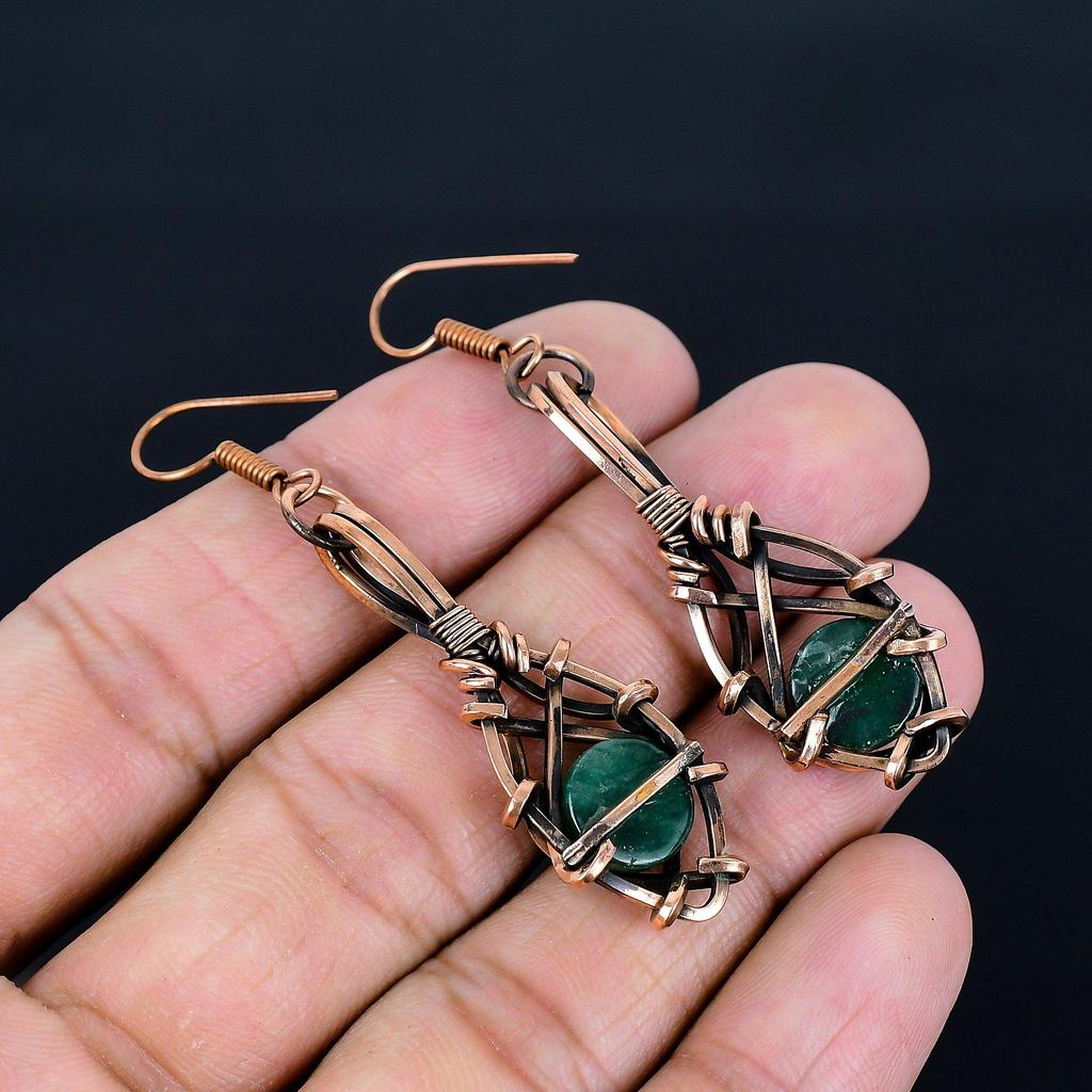 Kolczyki z zielonego onyksu, biżuteria ze srebra próby 925, prezent dla kobiet, ręcznie robione kolczyki, biżuteria z kamieniami szlachetnymi