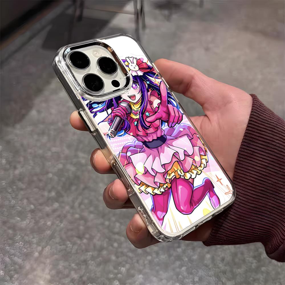 

Oshi No Ko Anime Ai Hoshino Phone Case For IPhone 17 Air 16 E 15 14 13 12 11 Plus Pro Max Electroplated Transparent Soft Shell iPhone 15 Pro