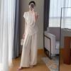 Pre-Sale 2868 Plus Size Women's Korean Style Short Sleeve & Wide Leg Pants Two-Piece Set