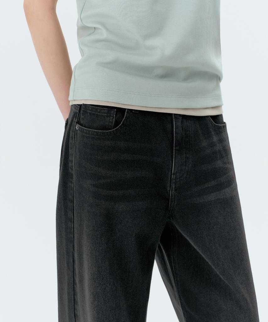 MUSINSA STANDARD WOMAN Women'S Essential Wide Denim Pants [Washed Black]