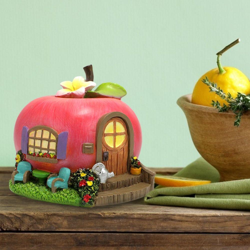 

Resin House Model Cute Garden Sculpture Micro Landscape House Statue Flowerpot House