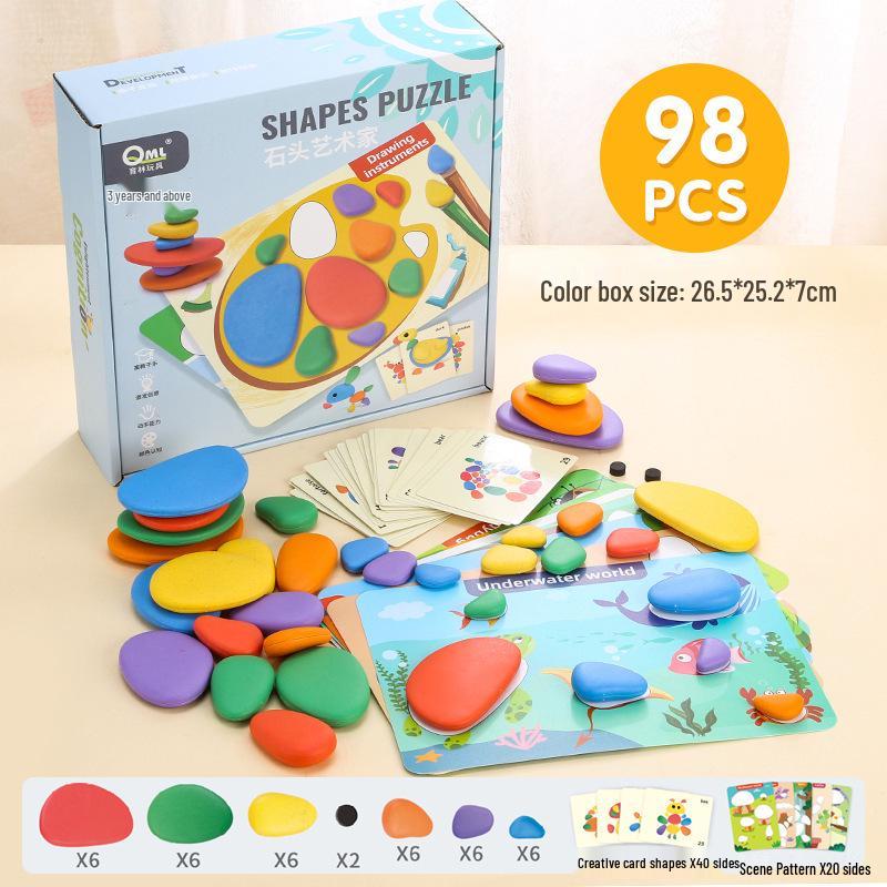 Rainbow Pebbles Stacking Game: Educational Tool & Interactive Logical Thinking Toy for Children