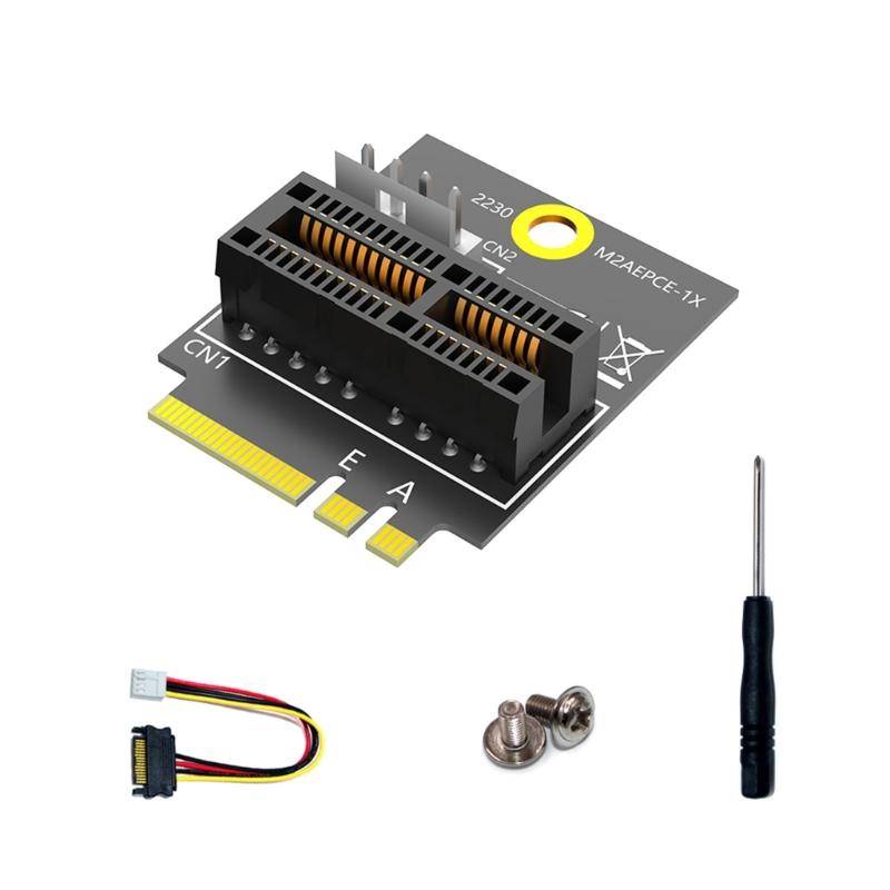 M.2 Key A+E To PCIE 1X Adapter PCIE Converter Card Easy Installation Risers Card 4Pin Power Supply Accessories