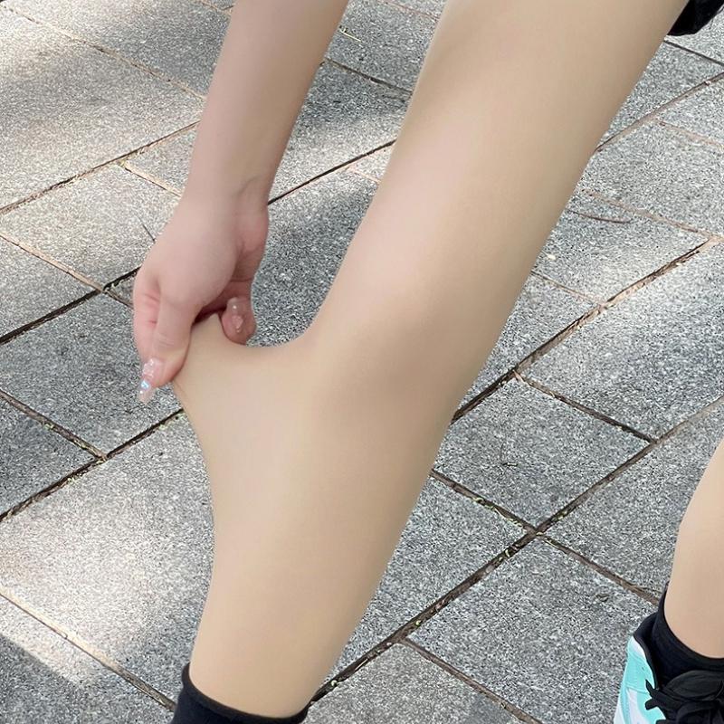 Women's Flesh Colored Bare Leg Effect Bare Feel Fleece Lined Thickened Stockings Spring Autumn Winter One Piece Pantyhose Base Layer Leggings