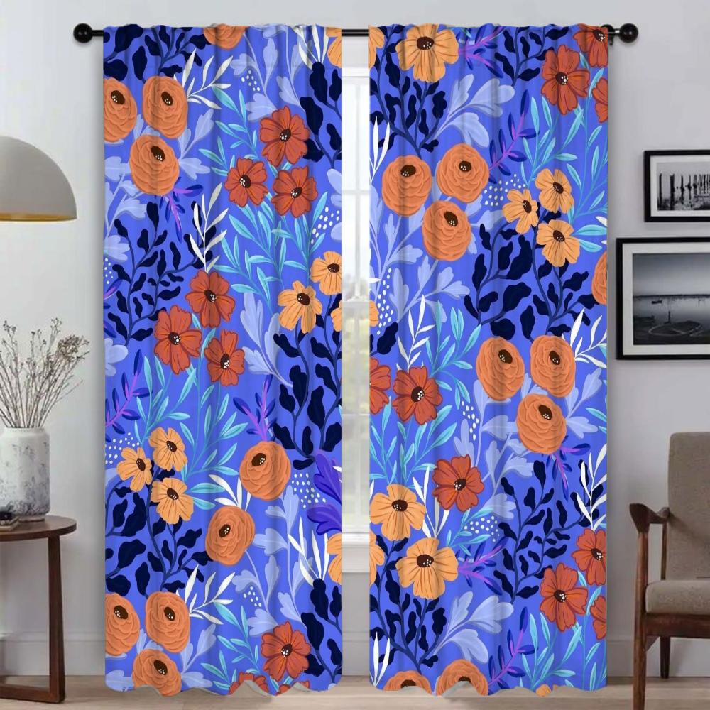 

Украшения на Хэллоуин Винтажная печать Элегантные шторы для гостиной Тюль для спальни Затемняющие шторы Оттенки Разделитель W50xH70cmx2pcs-CL