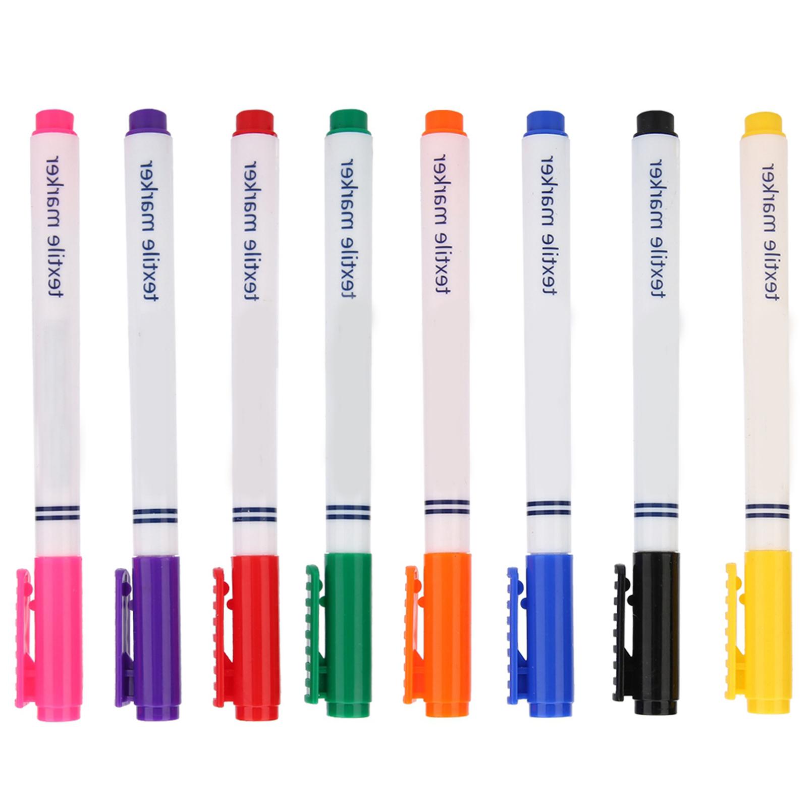 

8Pcs Clothes Textile Marker Pen Waterproof DIY T Shirt Clothes Bags Art Painting Supplies