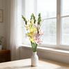 Künstliche Gladiolenblumen 22" Real Touch Blume mit langem Stiel 4 volle Blüten und 1 Knospe Gefälschte Orchidee für Vase
