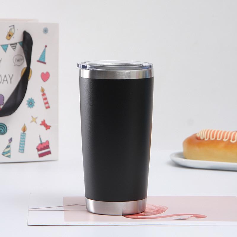 Thermobecher, Bierbecher, Edelstahl-Thermoskanne für Tee, Kaffee, Wasserflasche, vakuumisoliert, auslaufsicher, mit Deckel, Trinkgeschirr