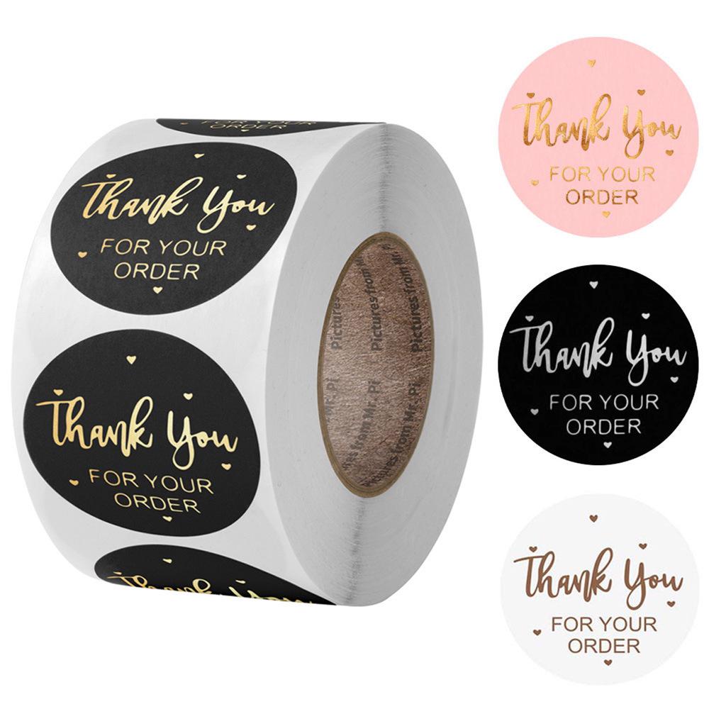 Transparent Self-Adhesive 'Thank You for Your Order' Hot Stamping Sealing Sticker