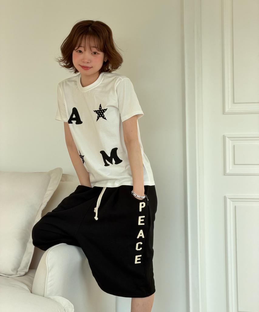 AMOU Am Star Half T-Shirts White