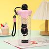 Water bottle fashion float straw cup large capacity tea separation plastic cup men and women travel portable accompanying cup