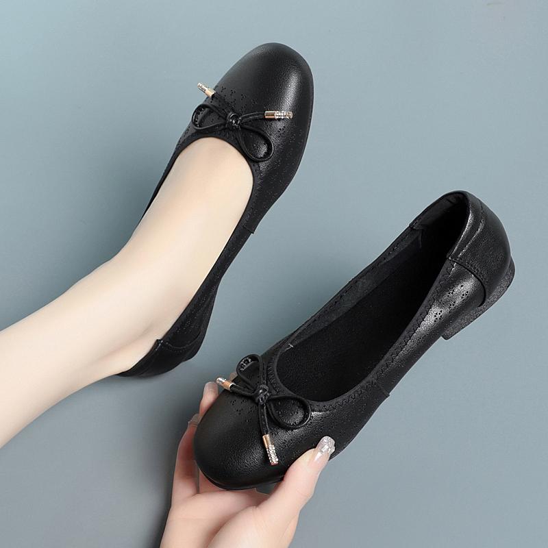 Fashion AIYUQI Women Summer Shoes 2025 Spring New Genuine Leather Flat Casual Shoes Women Round Toe Large Size Cutout Mom Shoes Women