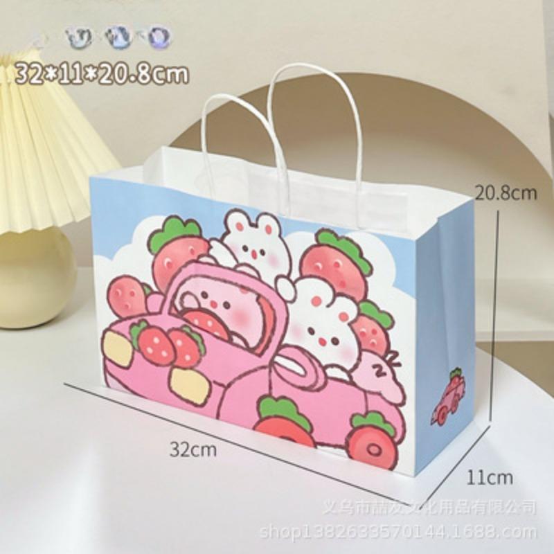 Подарочная сумка с рисунком сумка-тоут подарочная сумка на день рождения для подруги большая сумка для детского сада strawberry car2PCS 559₽