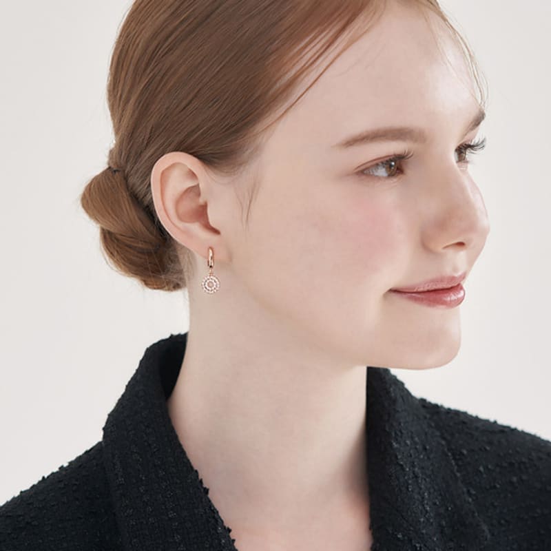 ELLE Jewelry 14K Flower Drop One-Touch Earrings ELGPEE550