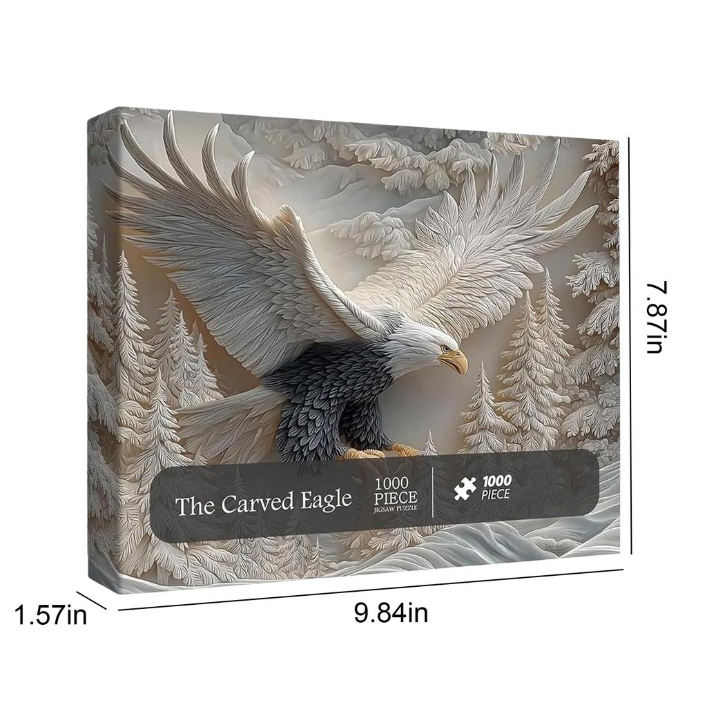 The Carved Eagle Jigsaw Puzzle 1000 Piece Puzzle Majestic Bald Eagle Puzzle Game for Adults Family Activity Home Decoration