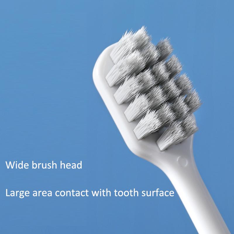 2PCS Silver Ion Antibacterial Wide Head Soft Bristled Toothbrushes for Adults Manual Couple Toothbrush Home Toiletries Oral Set