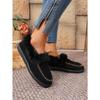 Women's Plus Size Furry Cuff Flat Cotton Shoes Autumn Winter Fleece Lined Warm Slip on Shoes