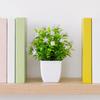 Compact Decorative Plant Artificial Eucalyptus Potted Plant, Lifelike Faux Greenery with Purple/White Flowers & Verdant Leaves, UV-Resistant