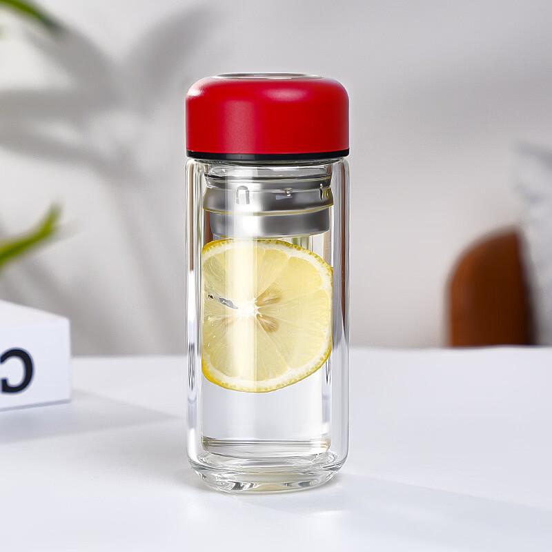 Shui Yi Bei Portable Double-Layer Glass Tea Cup