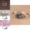 Chic Retro Gold And Silver Rose Rings Exquisite Floral Design For Women Alloy Material