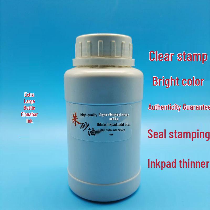 Big Red Cinnabar Vermilion Ink Stick & Liquid for Small Regular Script Sutra Writing, Imported Cinnabar Ink Pad