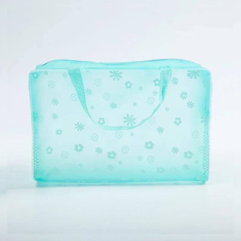 1 Pc PVC Transparent Cosmetic Bag Clear Makeup Bag for Women Girl Waterproof Zipper Beauty Case Travel Handbag Toiletry Bags